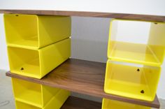 Walnut Wood And Steel Cubbie Bench And Storage 3 small