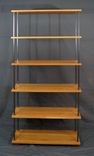 Modern Cherry And Steel Bookcase 5 small