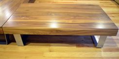 Modern Solid Walnut And Powder Coated Bent Steel Coffee Table 2 small