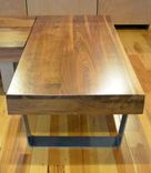 Modern Solid Walnut And Powder Coated Bent Steel Coffee Table 3 small