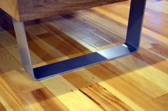 Modern Solid Walnut And Powder Coated Bent Steel Coffee Table 4 small