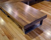 Modern Solid Walnut And Powder Coated Bent Steel Coffee Table 5 small