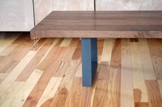 Modern Solid Walnut And Powder Coated Steel Coffee Table 4 small