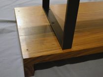 Modern Solid Walnut And Powder Coated Steel Ribbon Coffee Table 4 small