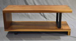 Modern Solid Walnut And Powder Coated Steel Ribbon Coffee Table 2 small