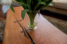 Cherry Live Edge Coffee Table, Slab Table, Rustic Cocktail Table, Solid Cherry Living Room Table 4 small