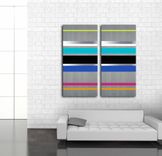 2-Panel Linear Dimension 48x48 - Wood Wall Art, Panel Art, Metal Wall Art, Modern Art, Wall Decor 1 small