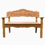 Handcarved Cyprus Or Mahogany Garden Bench 1 small