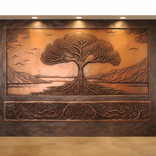 Akicon Tree Of Life Custom Copper Handmade Wall Decor Copper Kitchen Backsplash Mural 1 small