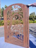 Lava Heron and Fairies Metal Gate #5313 R. O. width 36" by 60" 2 small