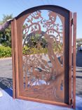 Lava Heron and Fairies Metal Gate #5313 R. O. width 36" by 60" 3 small
