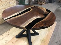 Walnut & Resin Round Trestle 1 small