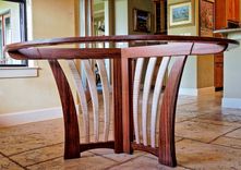 Bubinga Dining Table With Glass Top 2 small