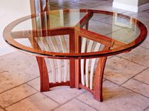 Bubinga Dining Table With Glass Top 1 small