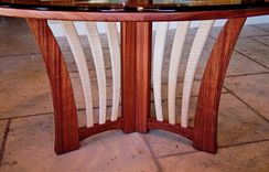 Bubinga Dining Table With Glass Top 3 small