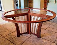 Bubinga Dining Table With Glass Top 4 small