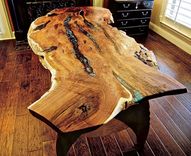 Live Edge Mesquite & Mahogany Writing Desk 1 small