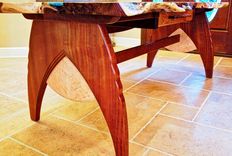 Live Edge Mesquite & Mahogany Writing Desk 2 small