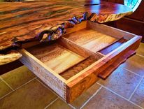 Live Edge Mesquite & Mahogany Writing Desk 4 small