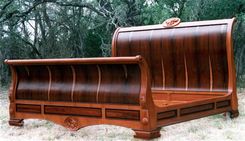 Rosewood & Mahogany Sleigh Bed 1 small