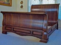 Figured Walnut Sleigh Bed 1 small