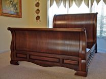 Figured Walnut Sleigh Bed 6 small