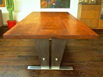Walnut & Stainless Steel Dining Table 1 small