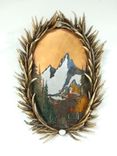 Metal Moose Scene With Antler Frame 1 small