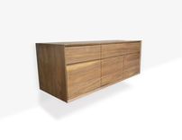 Modern Floating Walnut Credenza 2 small