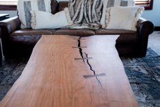 Cherry Live Edge Coffee Table, Slab Table, Rustic Cocktail Table, Solid Cherry Living Room Table 3 small