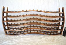 Triple Wave Wine Rack - Flow - Made From Retired California Wine Barrels 4 small
