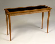 Cherry Table With Glass Top. 1 small