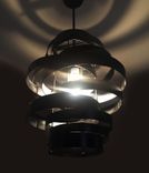 Vortex, Recycled Wine Barrel Steel Rings, Metal Hoops Pendant Light 2 small