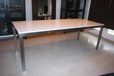 Modern Stainless Steel Parson Dining Table 2 small