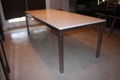 Modern Stainless Steel Parson Dining Table 4 small