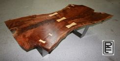 "Gunstock"  Walnut Crotch Slab Coffee Tables 1 small