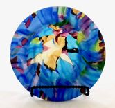 Hand Raked Fused Glass Baptismal Font - Blessings 5 small