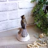 Courtly Song Bird Decor Black White Stripe Decor Bird Figurine 3 small