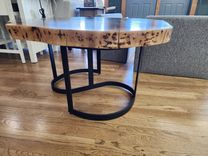 Walnut Live Edge Coffee Table With Caribbean Epoxy River 3 small