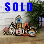 Whimsy Check Decor Night Light Lamp Hand Painted Whimsical Checked Birdhouse 1 small