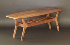 Noll Wide Body Danish Surfboard Coffee Table In Walnut 1 small
