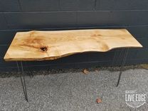 Live Edge Sofa Table- Console Table- Foyer Table- Natural Wood- Mid Century- Light Wood 5 small
