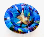 Hand Raked Fused Glass Baptismal Font - Blessings 6 small