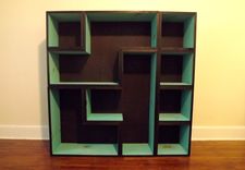 Tetris Bookcase- Black/Turquoise 1 small