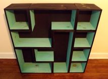 Tetris Bookcase- Black/Turquoise 3 small