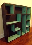 Tetris Bookcase- Black/Turquoise 4 small