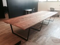 Reclaimed Wood Tables W/Steel Bases 3 small