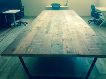 Reclaimed Wood Tables W/Steel Bases 1 small