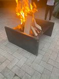 Metal Fire Pit, Outdoor Fire Pit, Square Wood Burning Fire Pit, Outdoor Home Decor 2 small