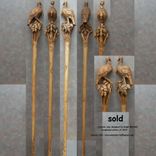 Turkey Bird Artisan Carved Wood Handle Walking Cane Black Forest Style 1 small